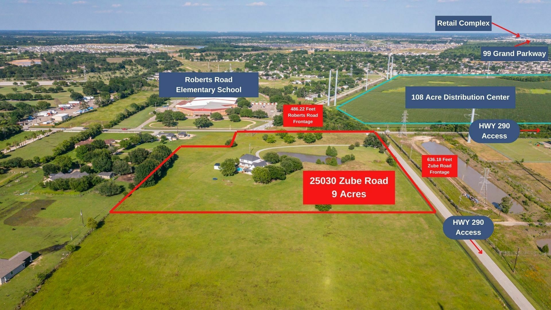 Hard Corner Visible From Highway 290 in Hockley  4
