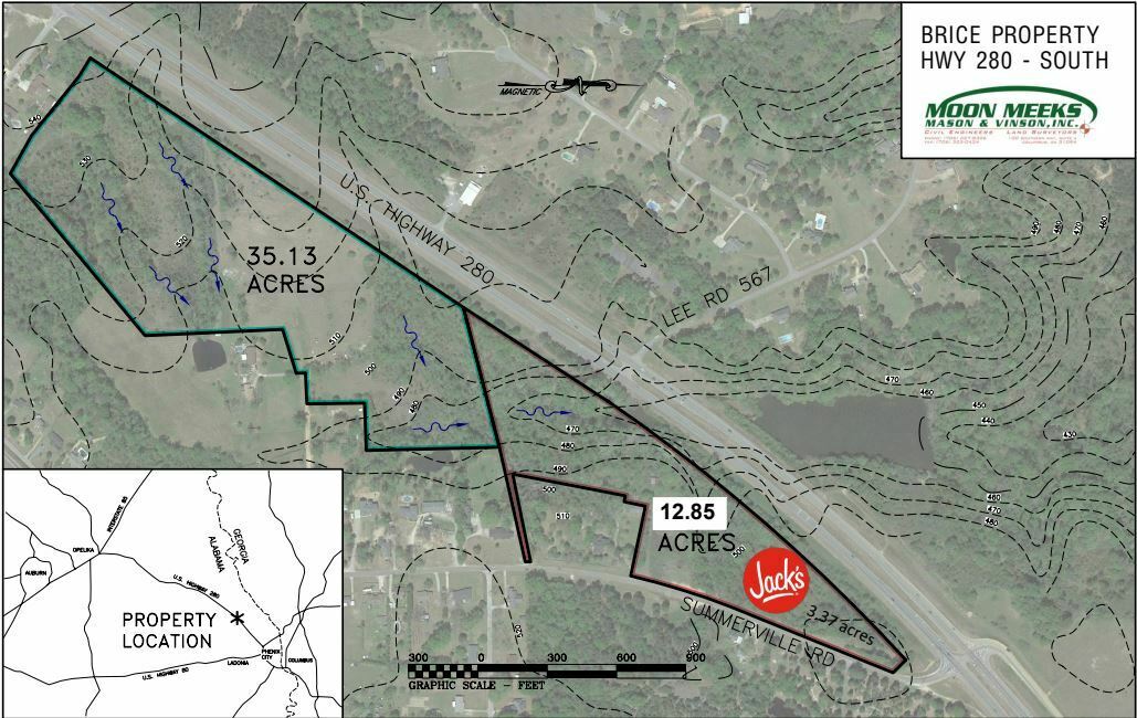  35+/- acres on U.S. Highway 280