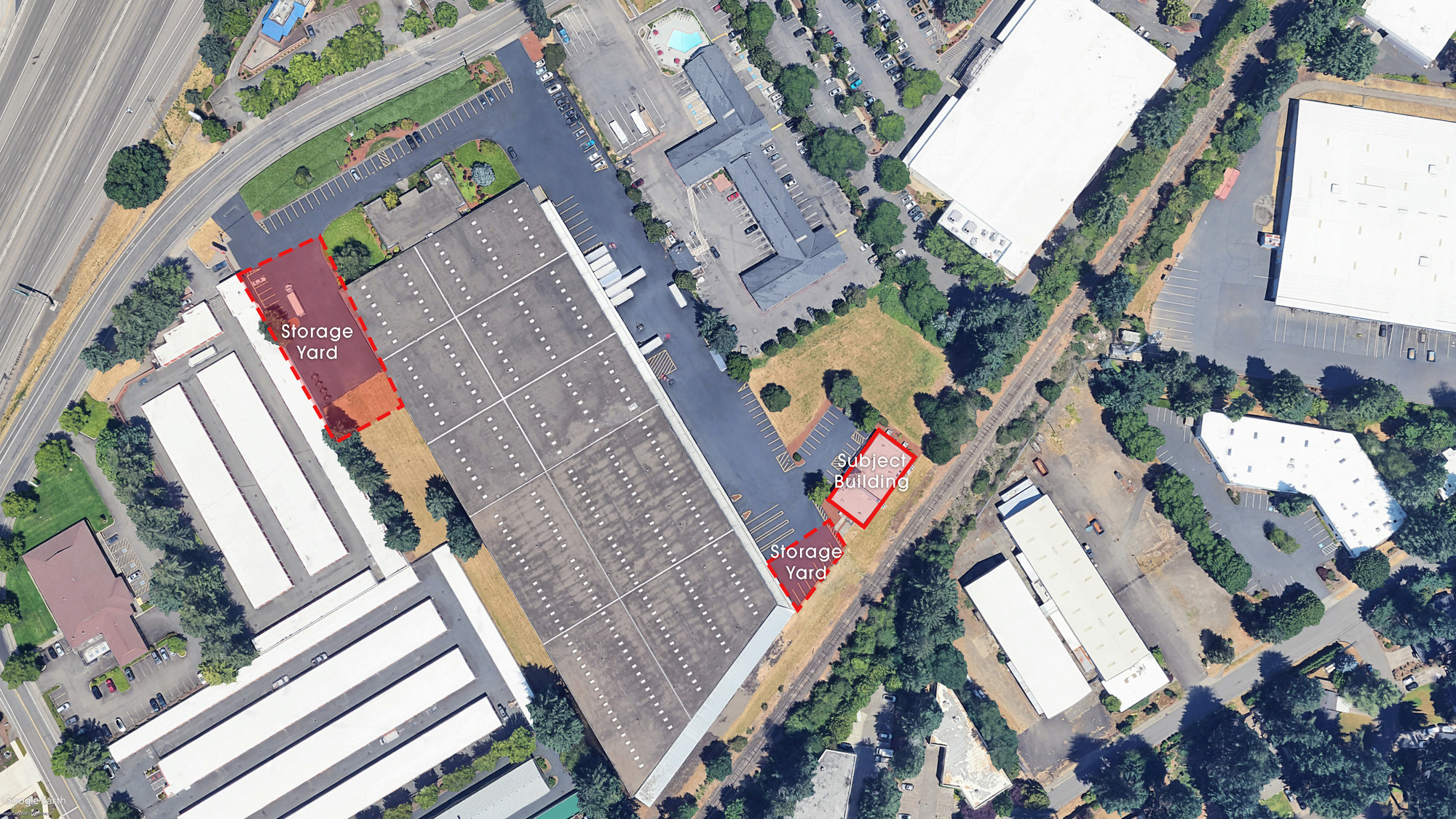 Yard storage lot lines are approximate