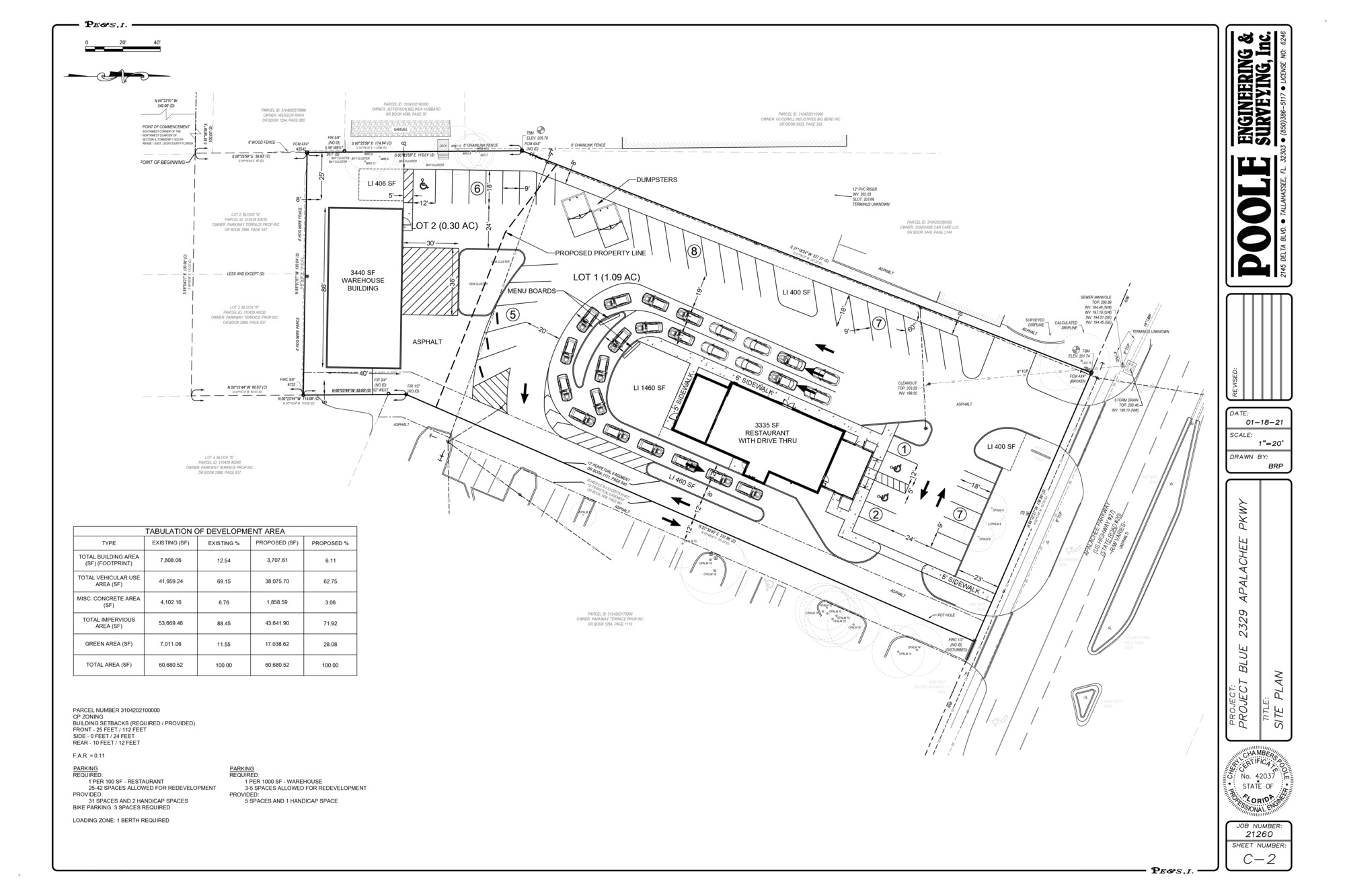 Stand alone drive thru restaurant property