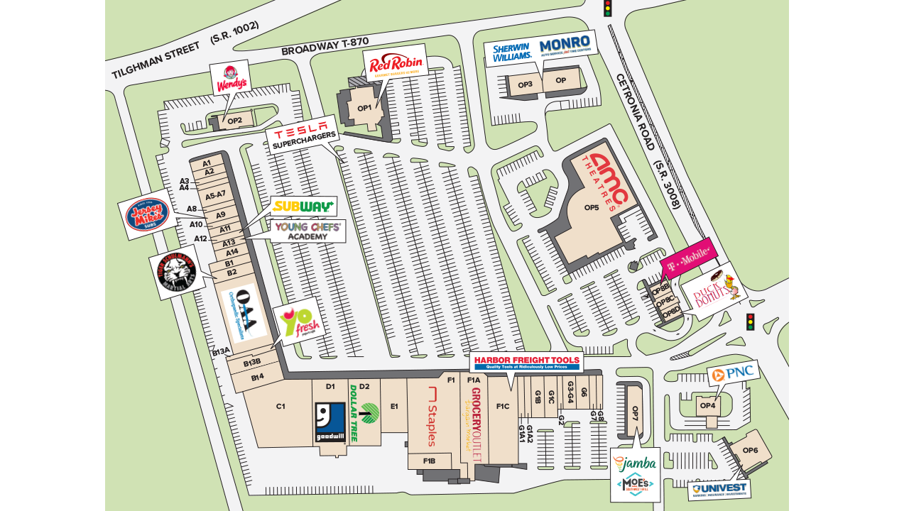 Site Plan Tilghman Square Shopping Center