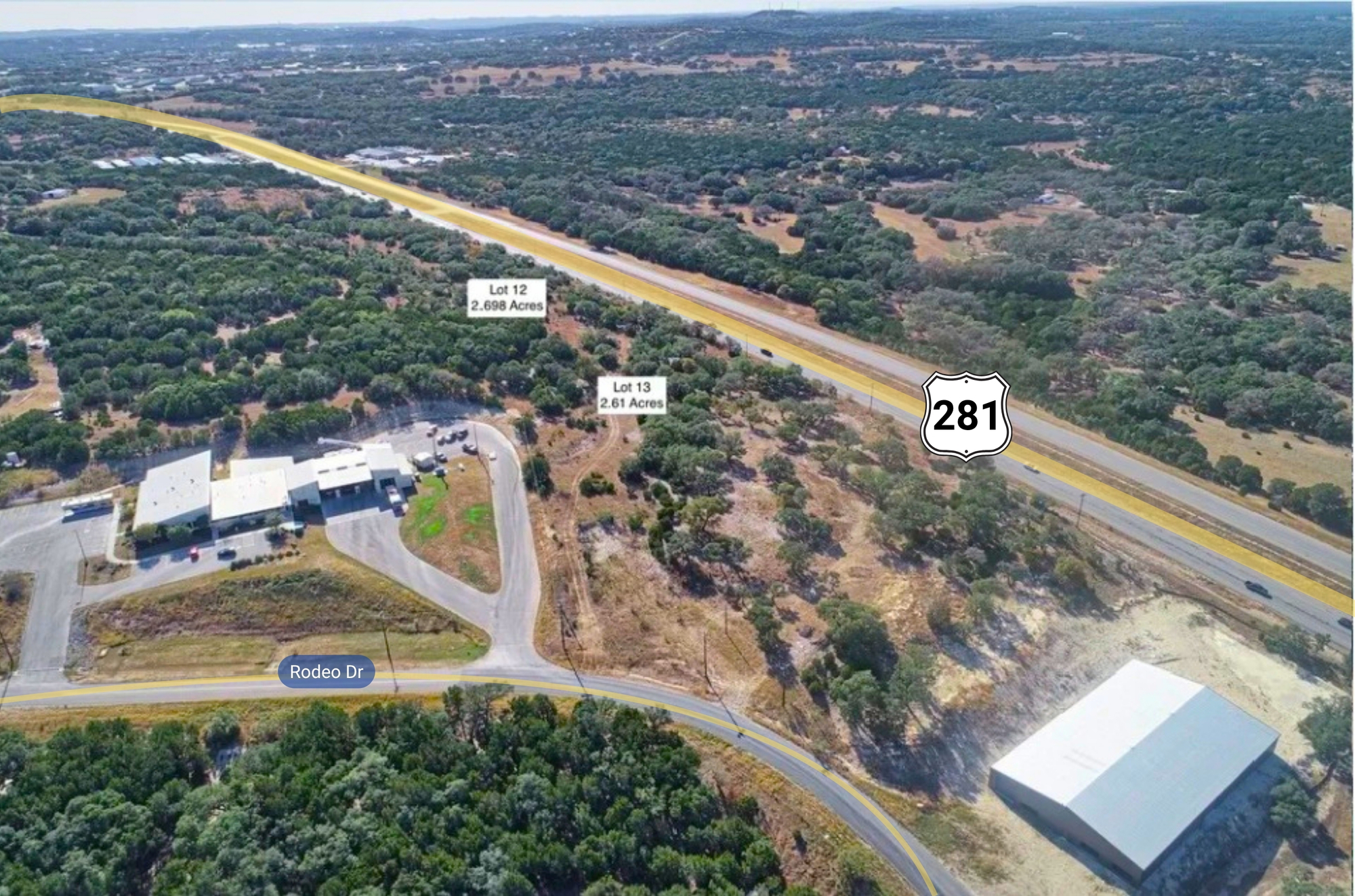 Lots 12 & 13 Rodeo Dr | 5.28 AC | C-2 Zoned | HWY 281 Visibility | Bulverde Corridor 2