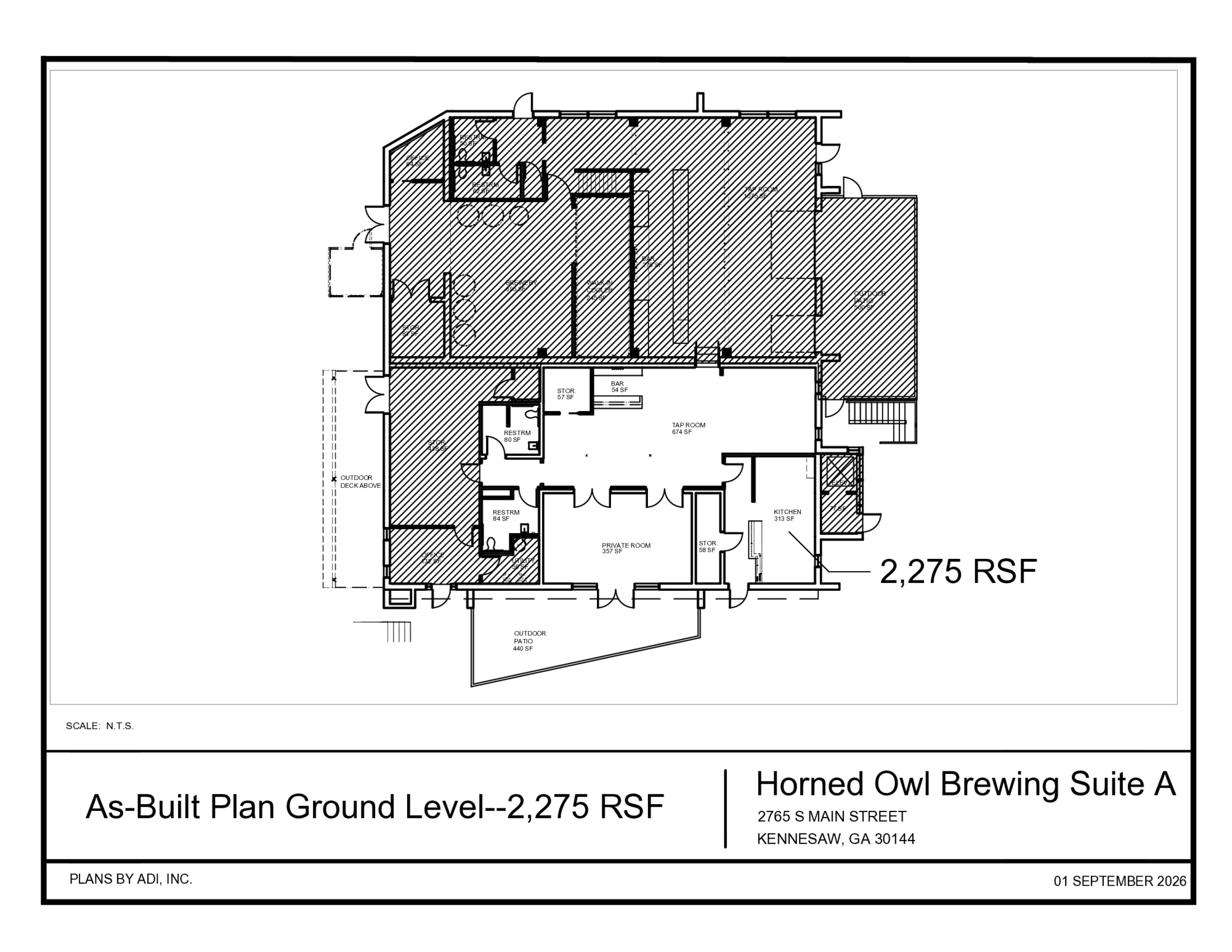 2,275 SF Restaurant Opportunity | Downtown Kennesaw Brewery