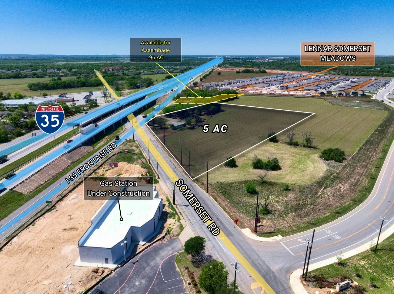 Hard Corner | I-35 Frontage Road at Somerset Road 4