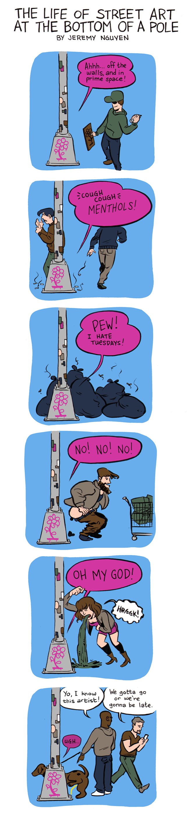 The Life of Street Art at the Bottom of a Pole [Comic]