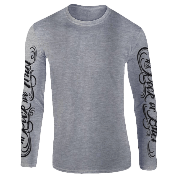 Tattoo Script Rock Or Bust Long Sleeve T-Shirt