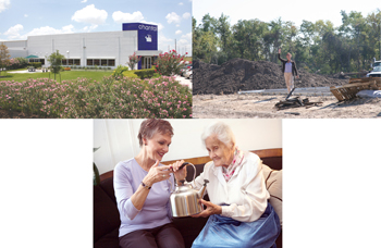 collage of Eva Zeisel and new building