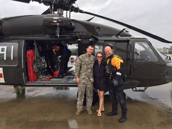 Heida rescued by helicopter during Hurricane Harvey