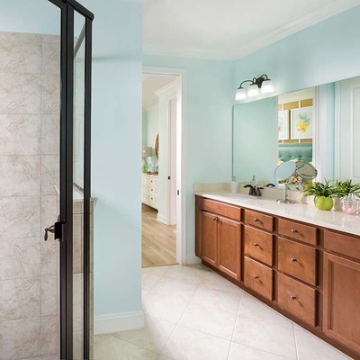 Bathroom with sink and shower