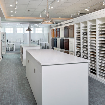 Sales area with cabinet door and color options