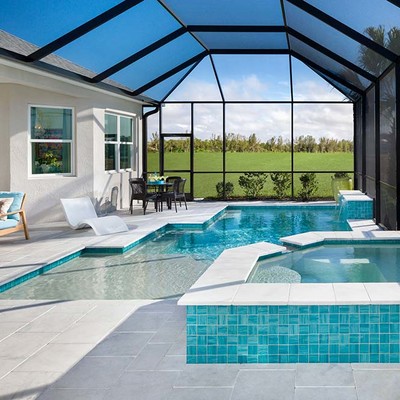 Indoor pool with field view Indoor pool with field view