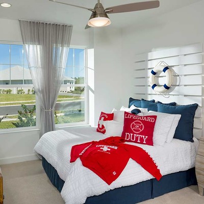 Bedroom with king size bed and large window Bedroom with king size bed and large window