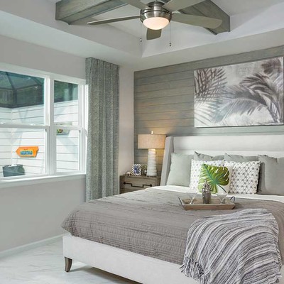 Bedroom with king size bed and large window Bedroom with king size bed and large window