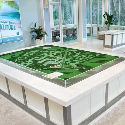 Room with a house models