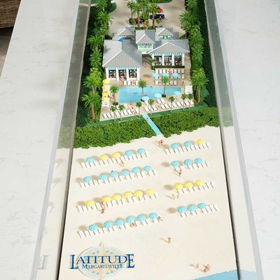 Room with a house models