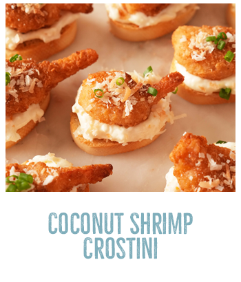 Coconut Shrimp Crostini