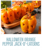 Halloween Orange Pepper Jack-o'-Laterns