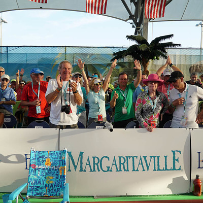 Spectators clapping in the stands