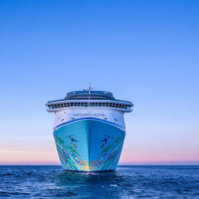Front view of the beautiful Islander ship sitting on the water