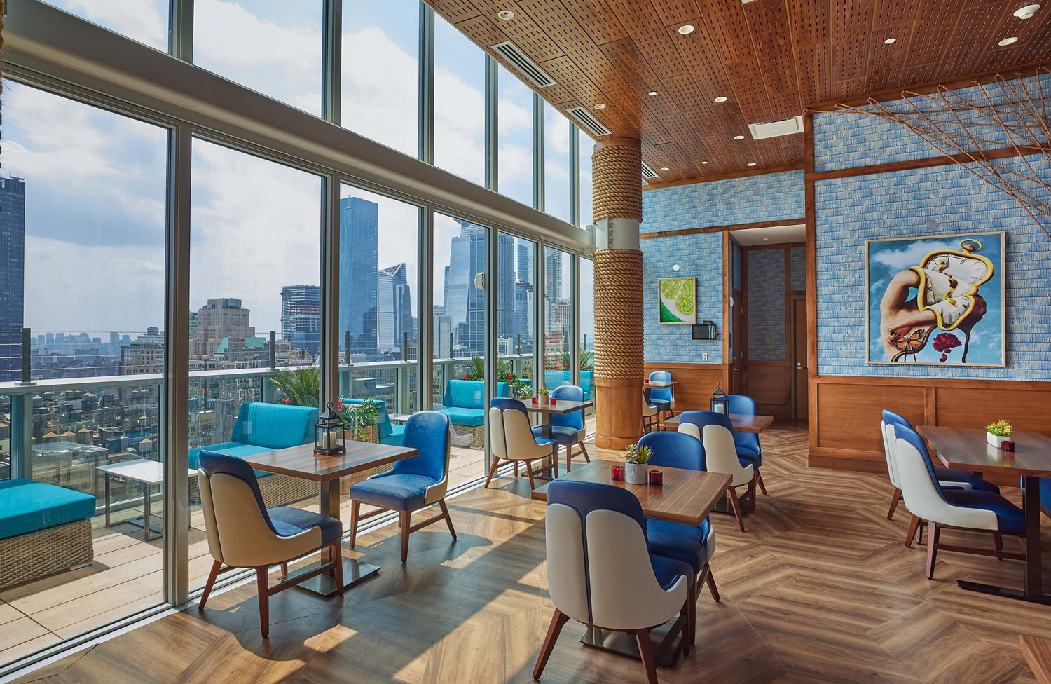 5 Oclock Somewhere Bar Times Square Bar exterior overlooking lower Manhattan