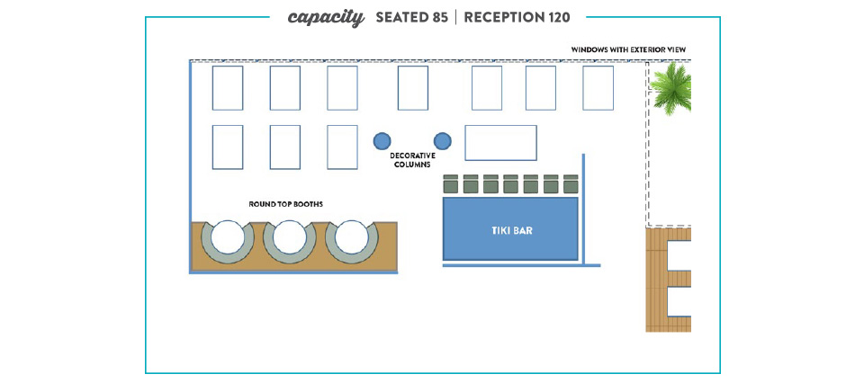 Overhead view of Tiki Dining & Bar