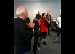 Jef Gives Cast a Pep Talk 