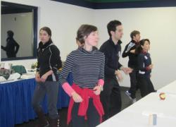 Rehearsing anywhere they can! 