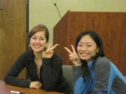 Emily and Mikki hammin’ it up for the camera