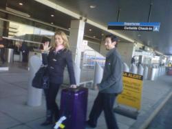 Tanith and Ben heading to the airport! 