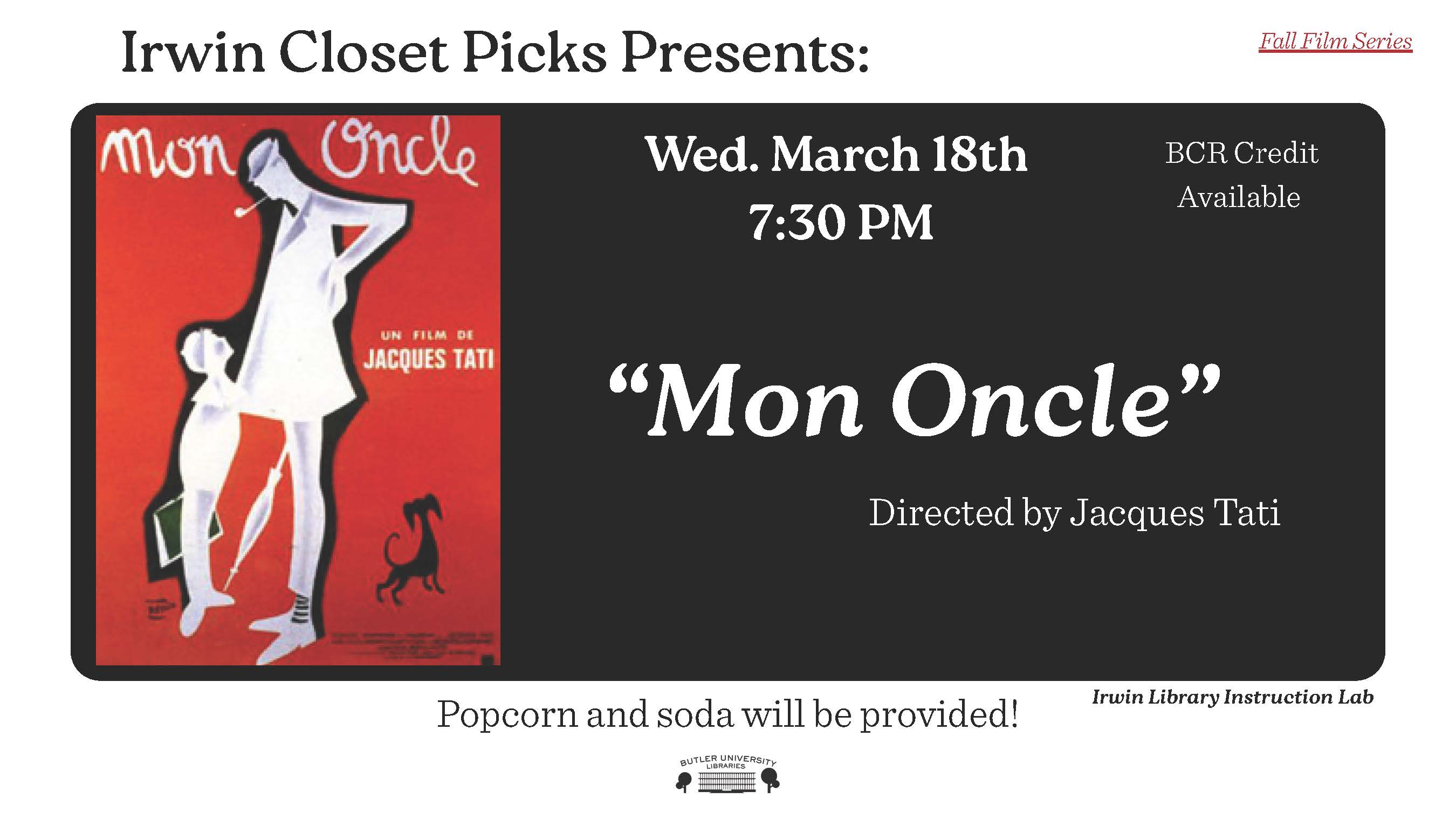 Irwin Library Film Series: Mon Oncle