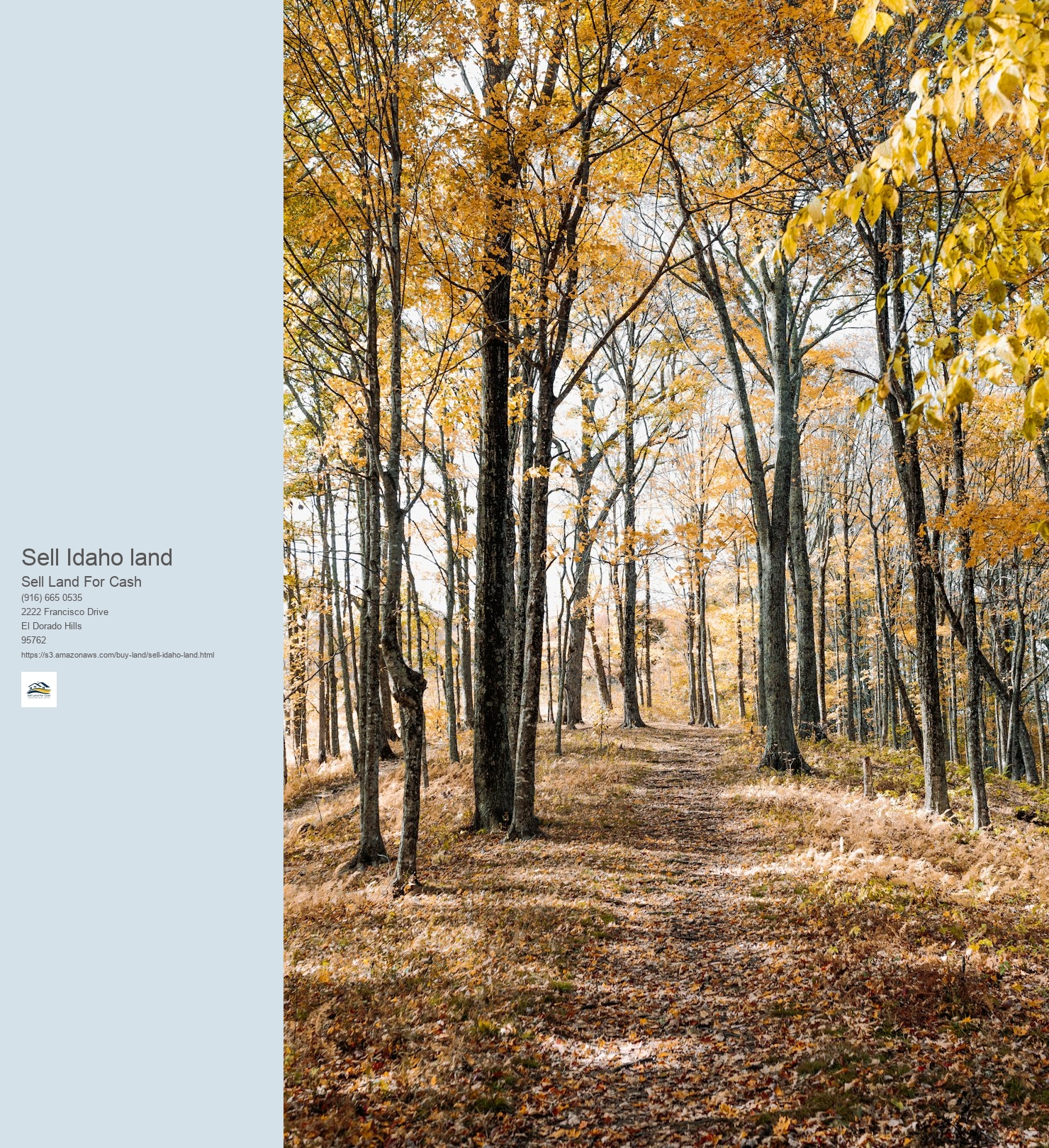 What is the tax implications of selling Idaho land for cash?