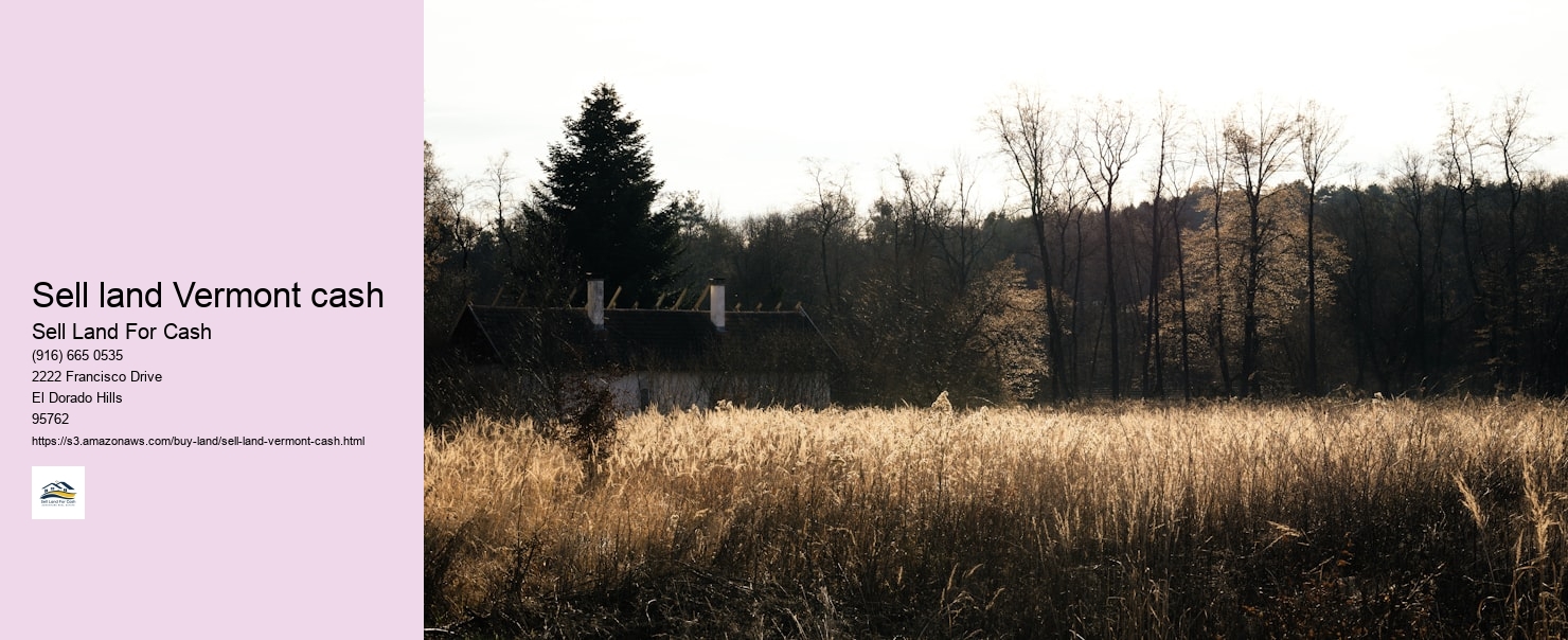 Sell land Vermont cash