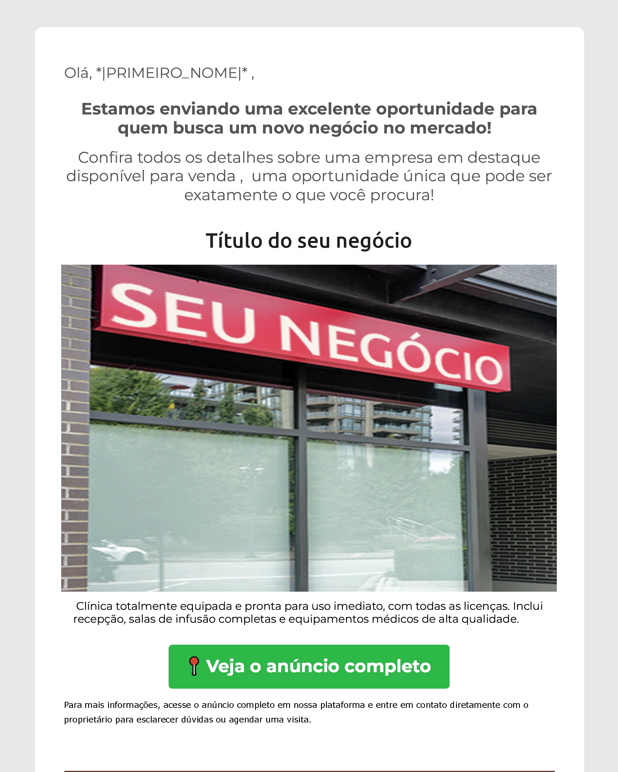Pré-visualização do disparo de e-mail