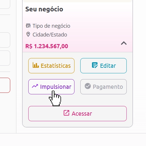 Selecione "Impulsionar"