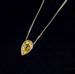 Flawless 2.8 ct Simulant Pear Shape Canary Diamond Necklace with Cross