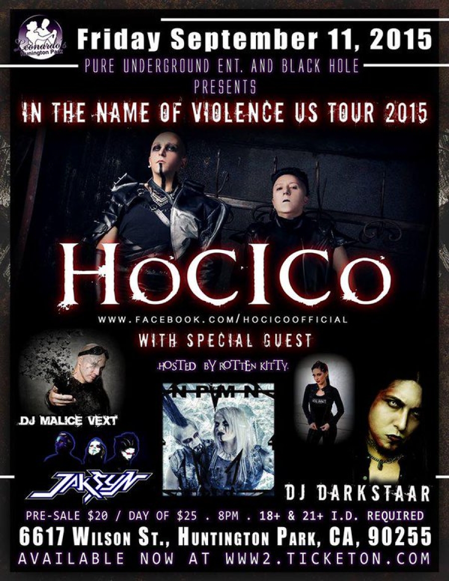 Show flier 9/11/2015 Los Angeles, CA