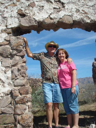 Gay and I at the old Catch 22 movie site in San Carlos