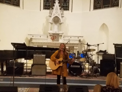Sound check at Sacred Heart