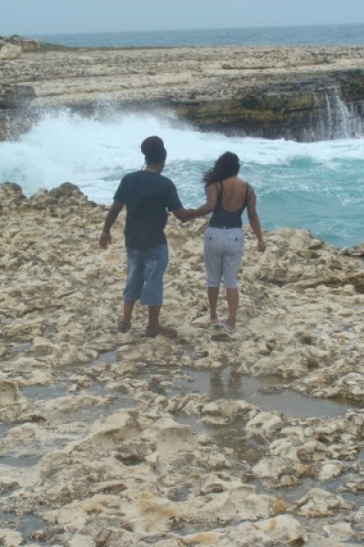 Taken @ Devil's Bridge Antigua W.I., she used the automatic feature!