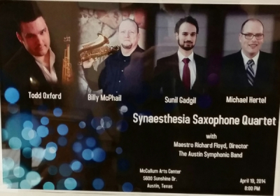 <p>Synaestheisa Saxophone Quartet Debut Poster </p>
<p>2014</p>