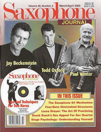 <p>Saxophone Journal Front Cover Feature</p>
<p>Mary Beth Greenwood Photography</p>
<p>2002</p>