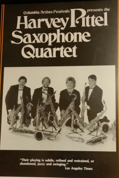<p>First photo shoot with the Harvey Pittel Saxophone Quartet </p>
<p>1988</p>