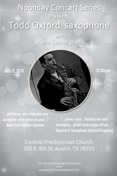 <p>Poster for Noonday Concert Series</p>
<p>2015</p>