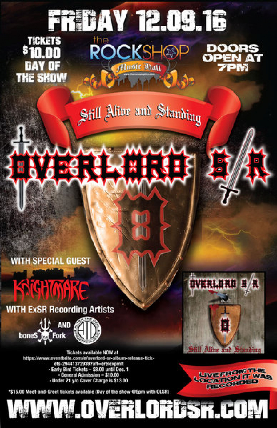 Exitus Stratagem Records release party on December 9th, 2016 for the New Live CD Still Alive and Standing.
