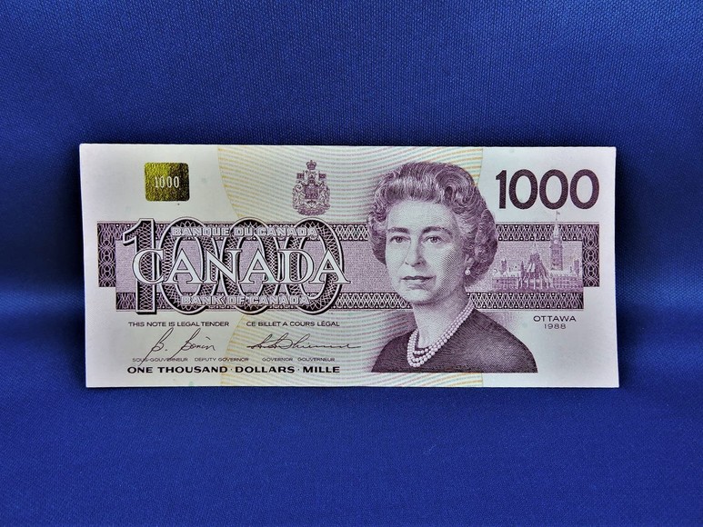 Image for 1988 MINT QUALITY $1000 UNCIRCULATED CANADIAN BANKNOTE