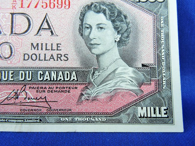 Image for 1954 $1000 CANADIAN BANKNOTE INVESTMENT QUALITY COLLECTIBLE