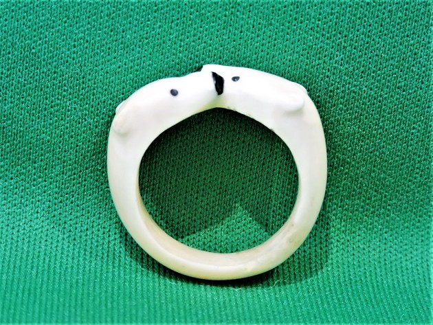 Image for PRESS HERE TO ENTER THE FOSSILIZED IVORY OR MAMMOTH TUSK CARVED RING AUCTION