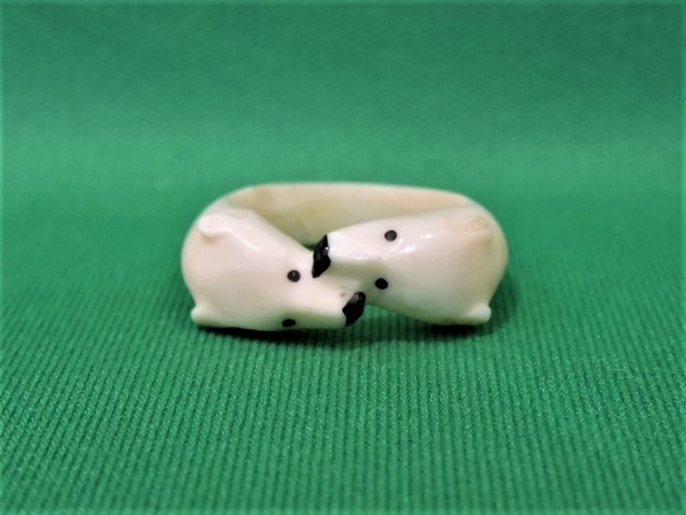 Image for PRESS HERE TO ENTER THE FOSSILIZED IVORY OR MAMMOTH TUSK CARVED RING AUCTION
