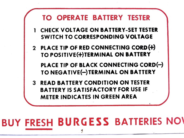 Image for BURGESS BATTERY TESTER VINTAGE RETRO