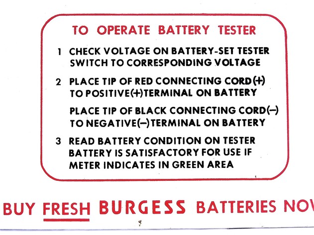 Image for BURGESS BATTERY TESTER VINTAGE RETRO